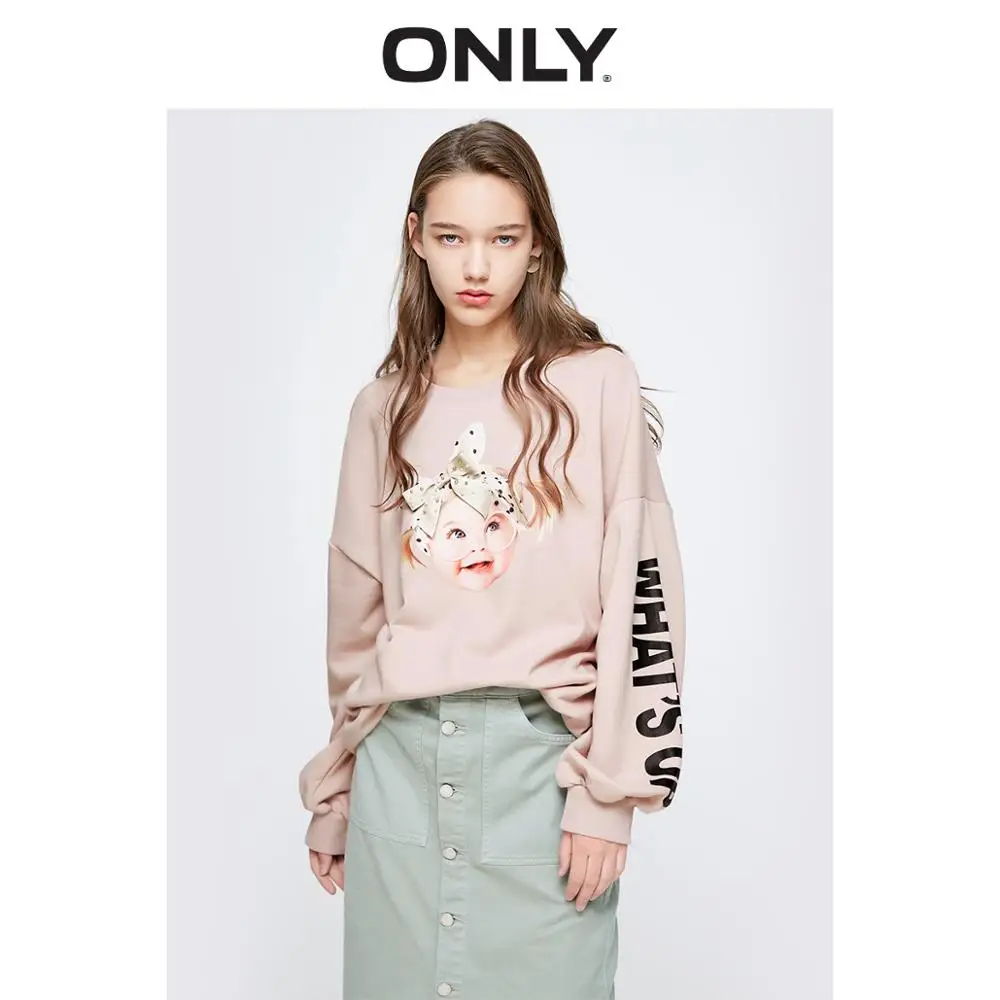 

ONLY 2019 Spring and Summer New Girl Butterfly Tie Loose Pullover Guardian | 11919S595
