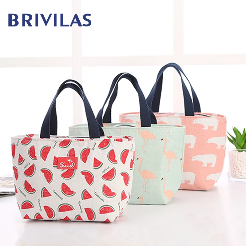 Brivilas сумка для обеда для женщин Забавный мультфильм дети охладитель бенто сумки Фламинго термо коробка для завтрака Портативный Пикник путешествия