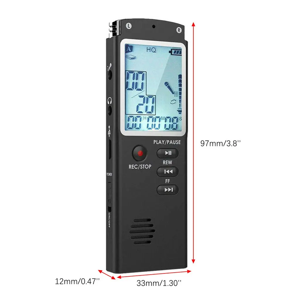 8GB/16GB/32GB Voice Recorder USB Professional 96 Hours Dictaphone Digital Audio Voice Recorder With WAV,MP3 Player
