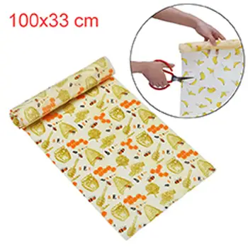 

100x33cm Beeswax Reusable Food Wrapping Zero Waste Eco-friendly Sustainable Seal Tree Resin Plant Oils Storage Snacks Wrappers