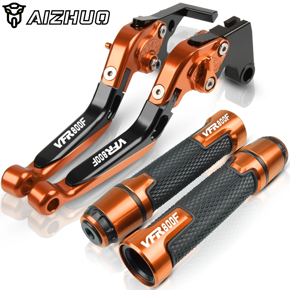 orange2 CNC Алюминий мотоцикла тормозной рычаг сцепления ручками для Honda VFR 800 F VFR800 VFR800F 2002- 2013 2012 - Цвет: orange2
