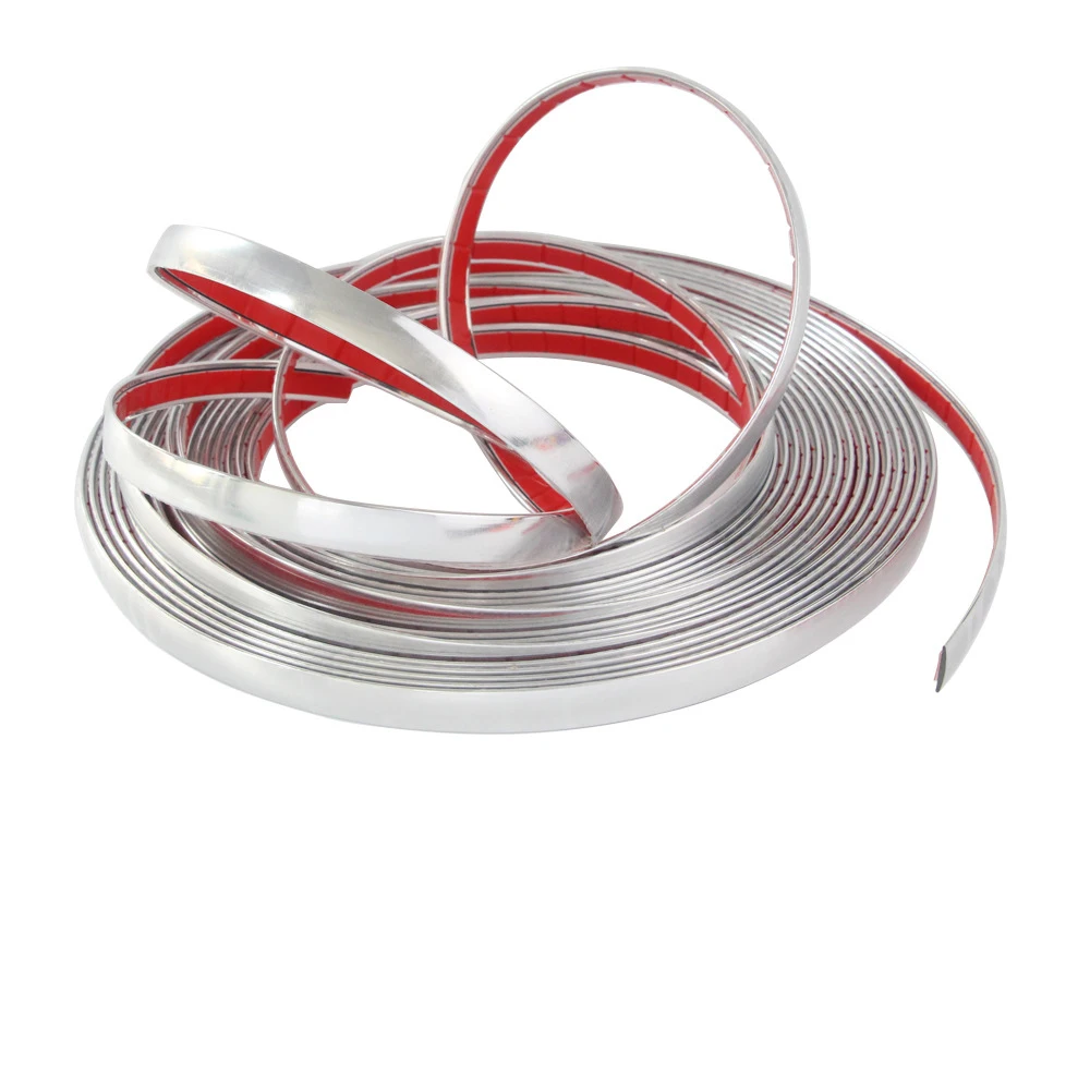 Chrome Trim Strip 10mm x 15m Adhesive Universal Car Chrome Moulding 