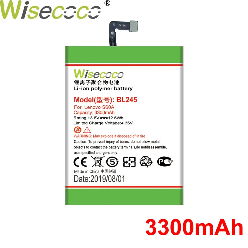 WISECOCO 2150 mAh Замена Батарея для lenovo S60A S 60a Pro смарт-мобильный телефон+ номер для отслеживания - Цвет: 3300mAh