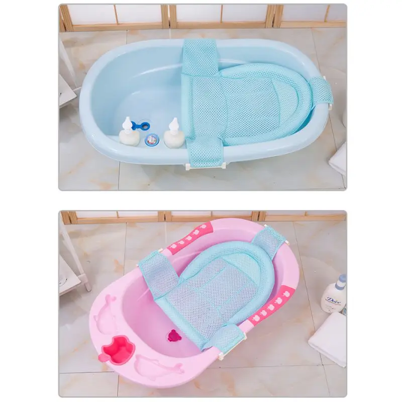 Soft Kids Shaping Mesh Bathtub Pads New Newborn Breathable Non-slip Pad Baby Bath Racks Head Protective