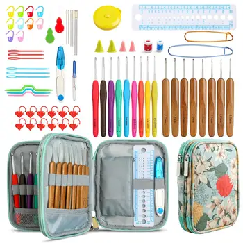 

Jiwuo Crochet Hooks Colorful Ergonomic Yarns Crochet Needle Set Sweater Knitting Needls DIY Clothes Scarf Sewing Accessories