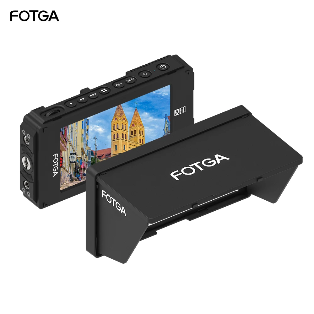 

FOTGA 5 Inch FHD IPS Video On-camera Field Monitor 3D 1920*1080 Touchscreen Dual NP-F Battery Plate for NP-F970 NP-F550 F570