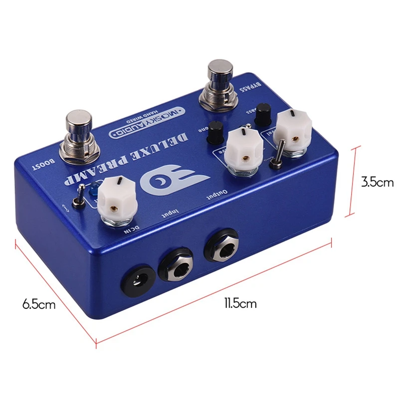 Mosky Deluxe предусилитель для гитары педаль эффектов 2 в 1 Boost Classic Overdrive Effects металлический корпус с настоящими байпасными гитарными аксессуарами