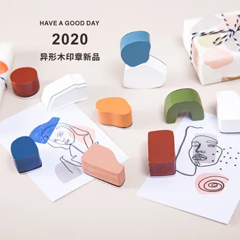 

Vintage Abstract Geometric Series Decoration Stamp Wooden Rubber Stamps for Scrapbooking Stationery DIY Craft Standard Stamp