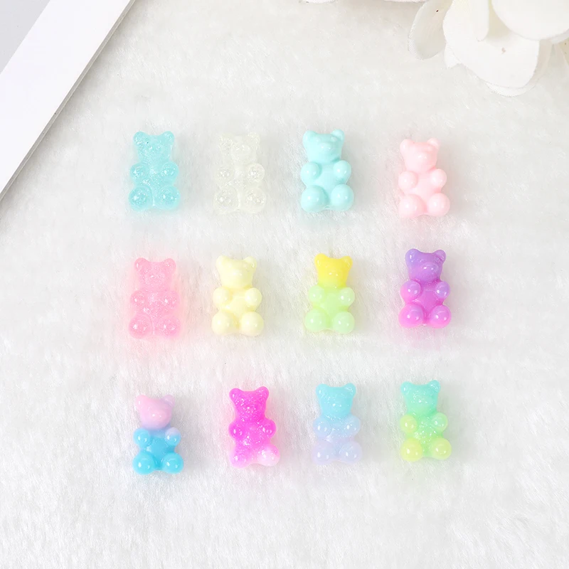 20pcs 16mm*10mm Cute resin Cartoon  gummy bear beads for DIY decoration