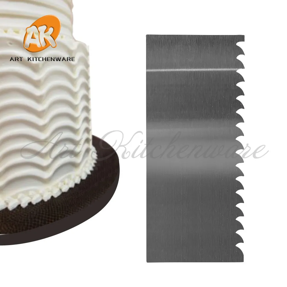  Sawtooth Cake Comb Stainless Steel Cake Scraper Baking Pastry Spatulas Butter Cream Smoother Cake D
