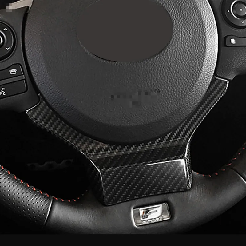 QHCP 1Pc Car Steering Wheel Sticker Sequins Trim Covers Real Carbon Fiber Wearable For Lexus IS300 200T 250F RC300 200T2013-2019 |