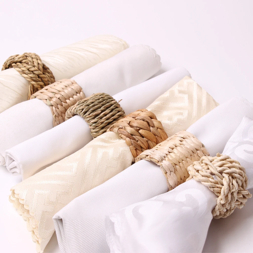 Natural Jute Napkin Ring Rope Woven Napkin Buckle Linen Rope Napkin