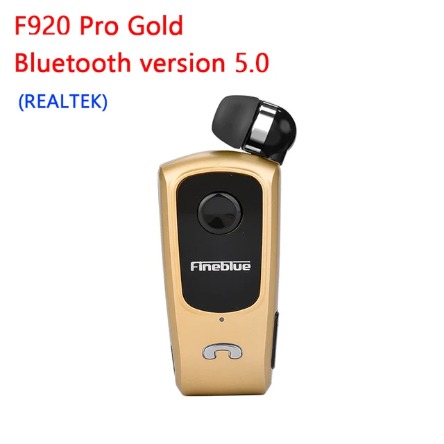 Fineblue F920 Pro Mini Wireless Earphone Retractable Portable Bluetooth Headset Calls Remind Vibration Sport Run Gamer Headphone F920 Pro Gold
