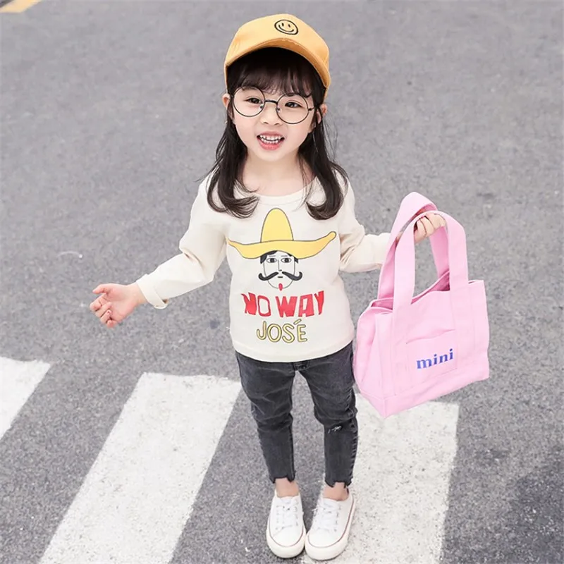 Autumn Long Sleeve T-Shirt Girls Kids Funny Print Tops Toddler Boys Cotton T Shirt Casual Winter Children Clothes Camisetas