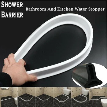 

1Pcs 50cm-120cm Silicone Water Stopper Bathroom Kitchen Water Barriers Stop Water Floor Partition Strips