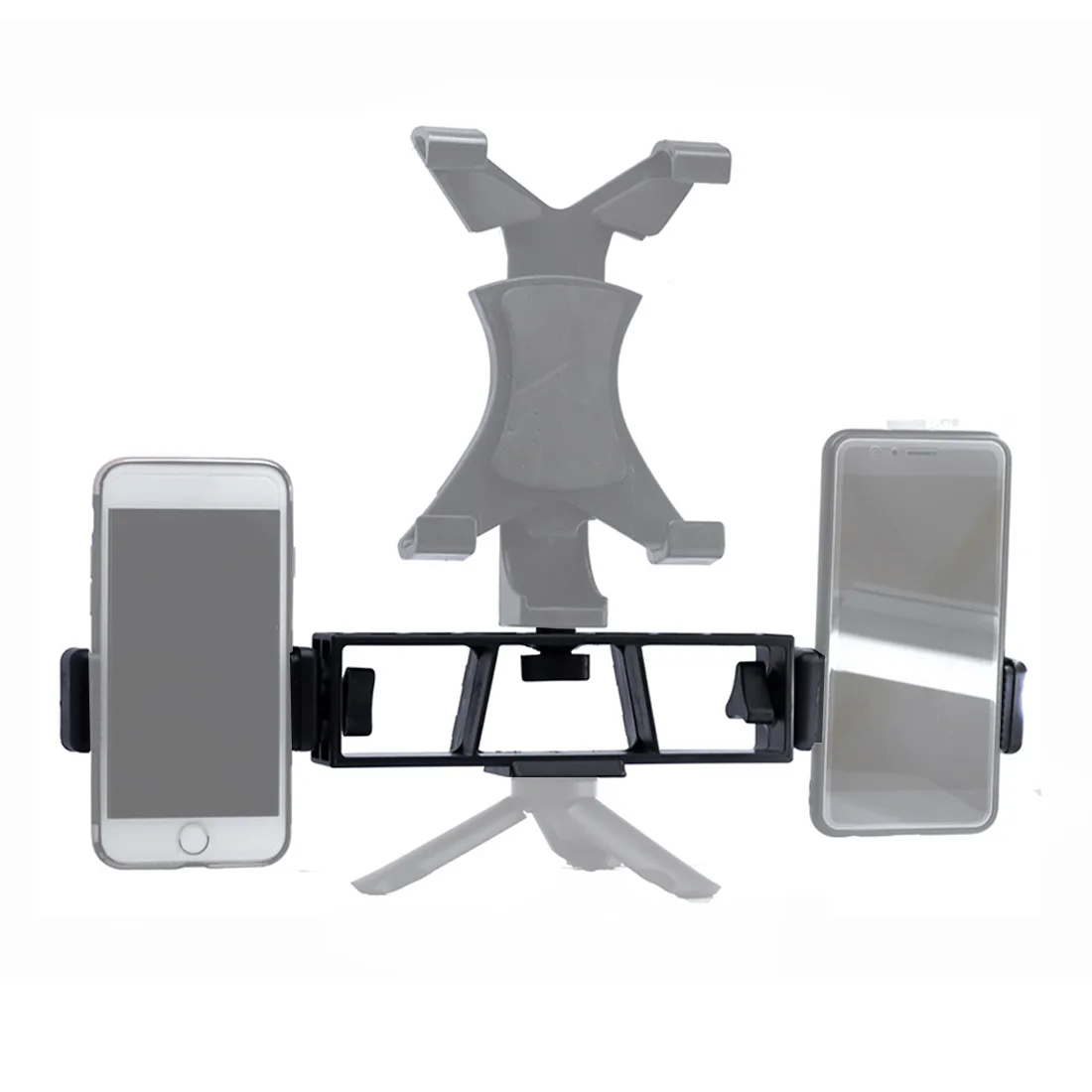 FEICHAO 3-Position Stand Clip Bracket Holder Mobile Phone Clamp Tripod 1/4" Mount Smartphones Mic Fill Lights Live Broadcast