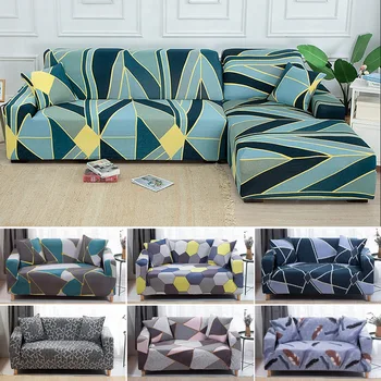 

Single/Two/Three/Four-seater Sofa Covers Washable Furniture Slipcovers Geometric L Shape Home Decor Universal Elastic Seat Cover