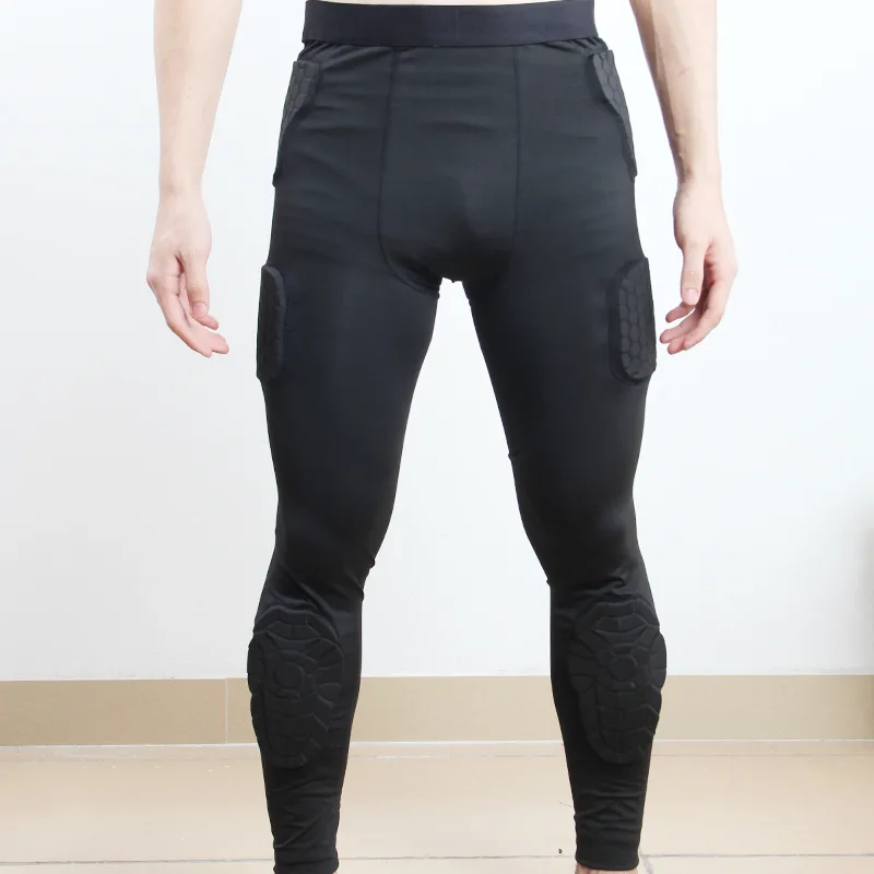Sponge Protector Men's Rugby Soccer Goalkeeper Training Pants American Football Pads Adult Gym Fitness Knee Guard Safety Trouser