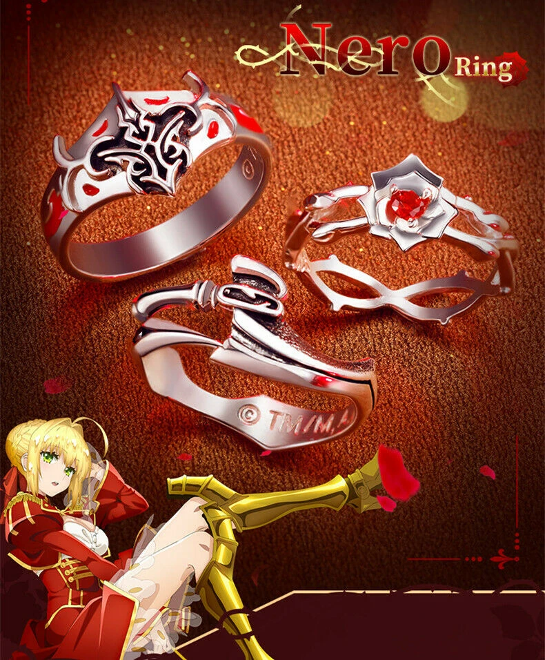 Anime Fate Extra Last Encore Nero Hakuno Red Rose Saber Aestus Estus Ring 925 Sterling Silver Rings Cosplay Props Jewelry Gift Aliexpress