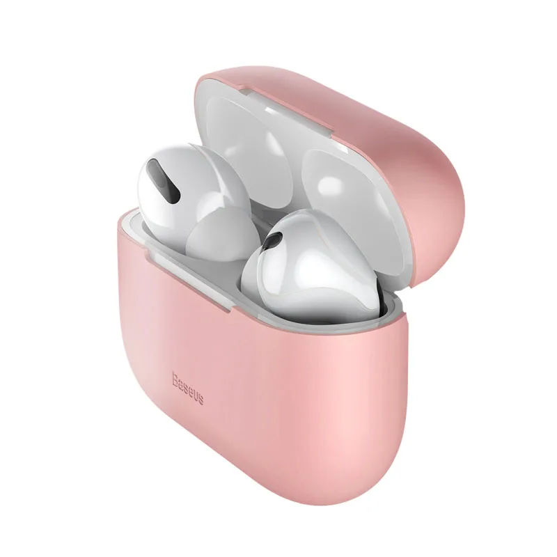 Мягкий силиконовый чехол Baseus для Apple Airpods, противоударный чехол ForAirPods 1 2, защитный чехол для наушников, аксессуары для наушников - Цвет: for Pro Pink