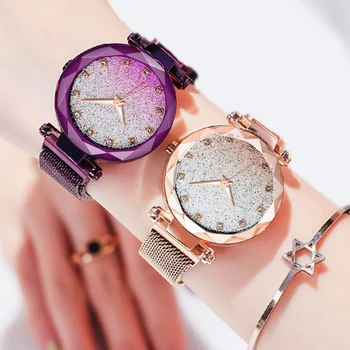 

New Ladies Magnetic Gradient Starry Sky Clock Luxury Women Watches Fashion Diamond Female Quartz Wristwatches Relogio Feminino