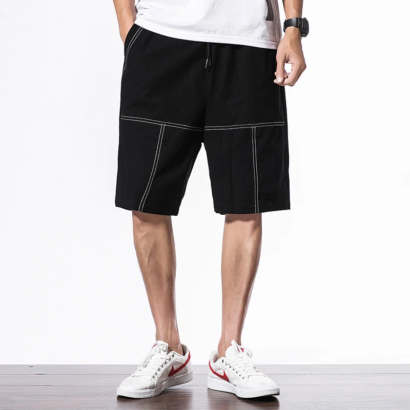 

Cargo Casual Shorts Mens Sports Fitness Summer Stretch Spandex Workout Streetwear Shorts Cotton Elastic Waist Sweatpants KK60ND