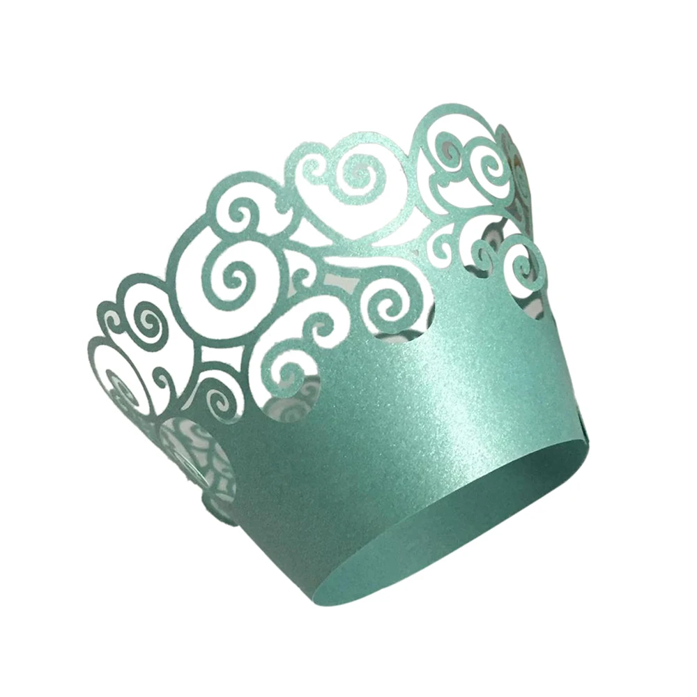 Армейский зеленый 50pcs/lot Little Vine Lace Laser Cut Cupcake Wrapper Liner Baking Cup Hollow Paper Cake Cup DIY Baking Fondant Cupcake New - Цвет: Армейский зеленый
