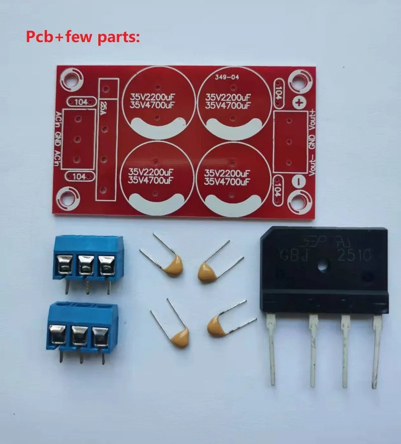 Kits Rectifier Filter Power Board +/ Dual Power Amplifier Audio