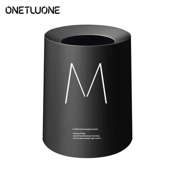 

8L Nordic style Round Simple Dustbin Home & Office Trash Kitchen trash can High Quality Plastic Waste Bin Storage Box