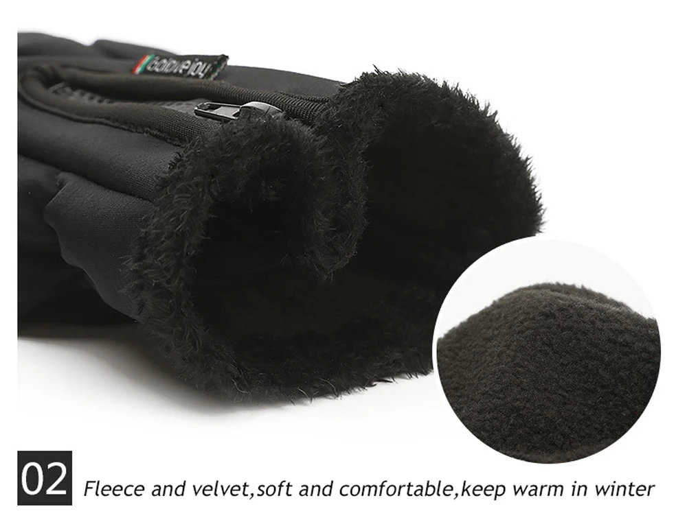 2019 Unisex Winter Thermal Ski Gloves Men Women Kids Fleece Touch Screen Snowboard Gloves Outdoor Waterproof Snow Motorcycle Skiing Gloves (4)