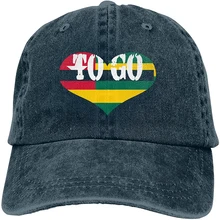

I Love Togo Flag Sports Denim Cap Adjustable Unisex Plain Baseball Cowboy Snapback Hat
