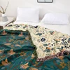 100% Cotton Nordic Soft Large Fashion Muslin Summer Throw Blanket Cover For Sofa Boho Blue Green Warm Bedspread Blankets For Bed 5