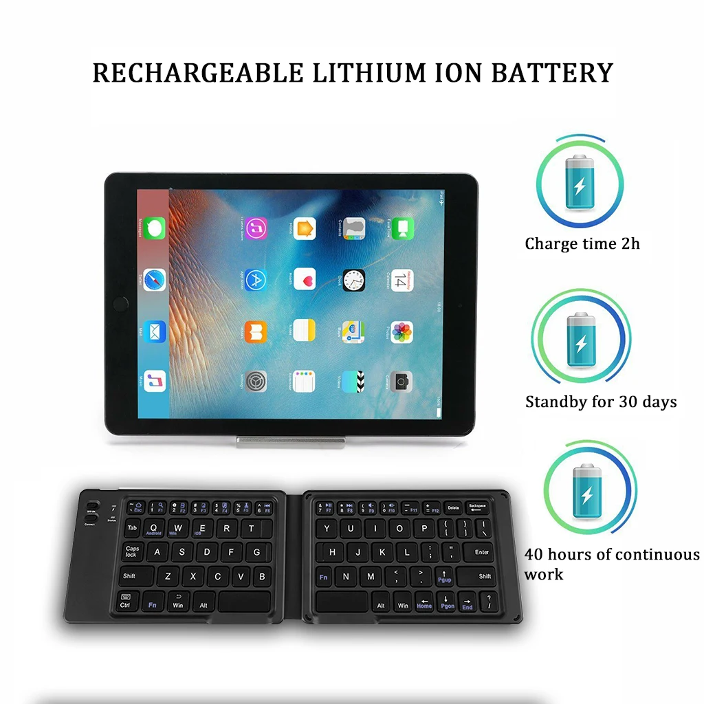 Light Handy Bluetooth 3.0 Folding Keyboard Portable Foldable BT Wireless Keypad For ipad IOS Android Windows Tablet phone 