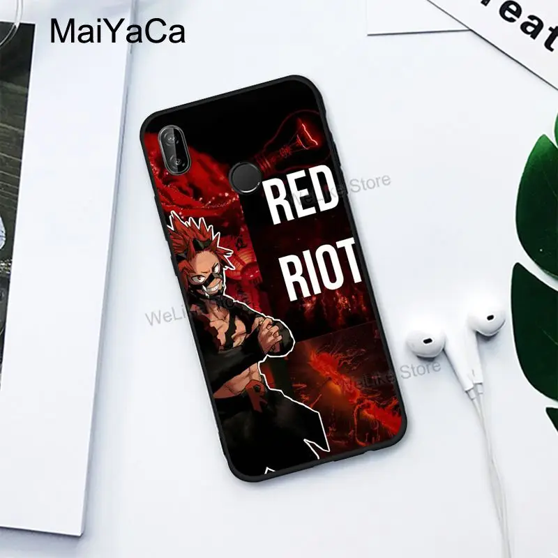 Чехол Red Riot Eijiro Kirishima My Hero academic для Xiaomi Redmi Note 8 9 Pro K30 7 9S 8T 7A 8A Mi A3 9T 10 Lite Max3|Бамперы| |