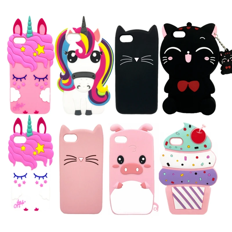 Модный 3D чехол для телефона с мультяшным единорогом котом iPhone 5 SE роскошный