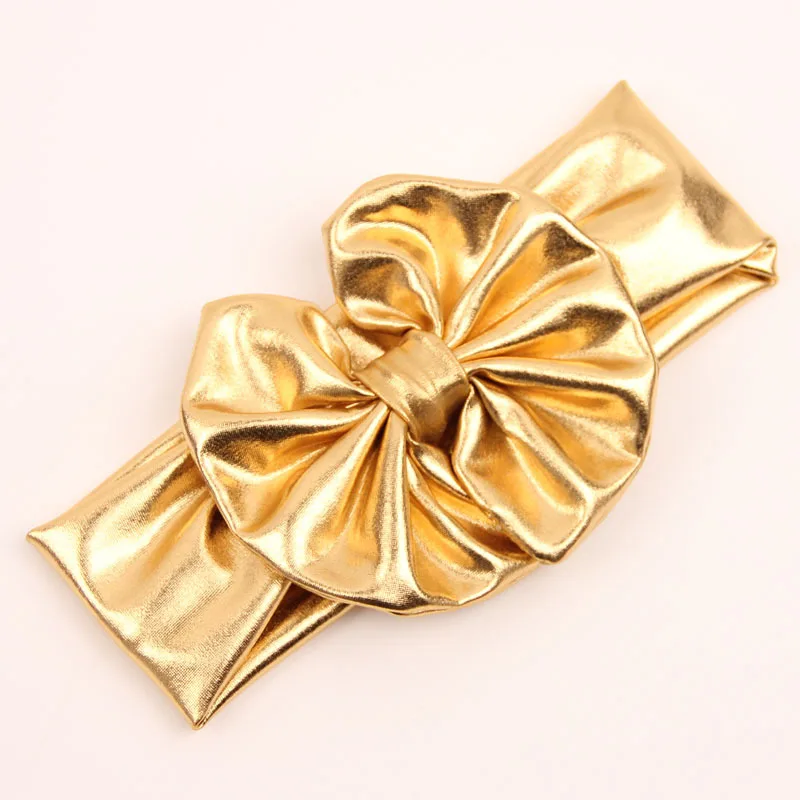 gold baby headband bow