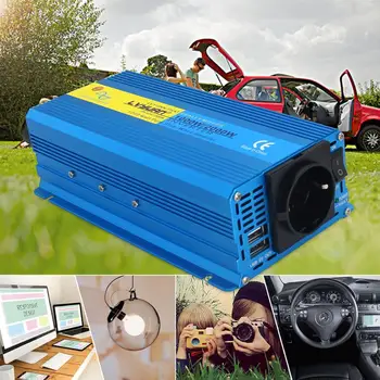 

2000W Highly Efficently Pure Sine Wave Inverter Pure Wave Solar Inverter 12v 220v Converter 2 USB EU Socket Inverter Adapter