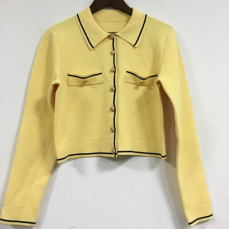 ^*Best Offers Women Sweater Yellow Knit Cardigan ^*Best Offers Women Sweater Yellow Knit Cardigan