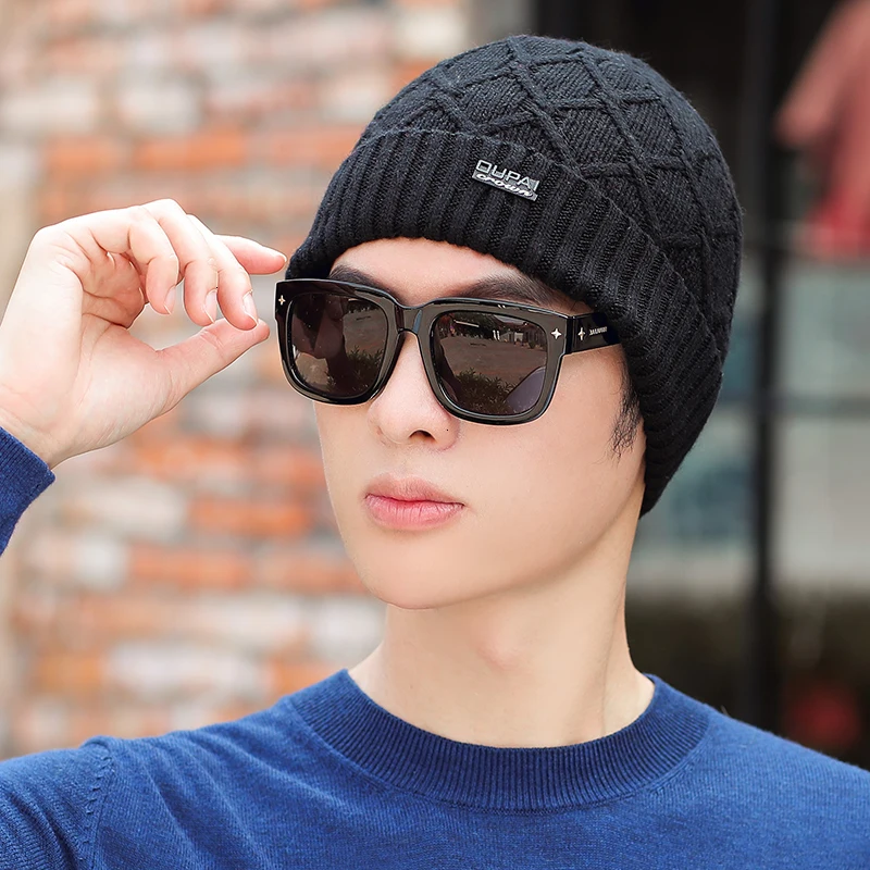 Зимняя шапка Skullies Beanies шапки зимние шапки для мужчин женский шерстяной шарф головные уборы, Балаклава маска Knitted шапка вязаная