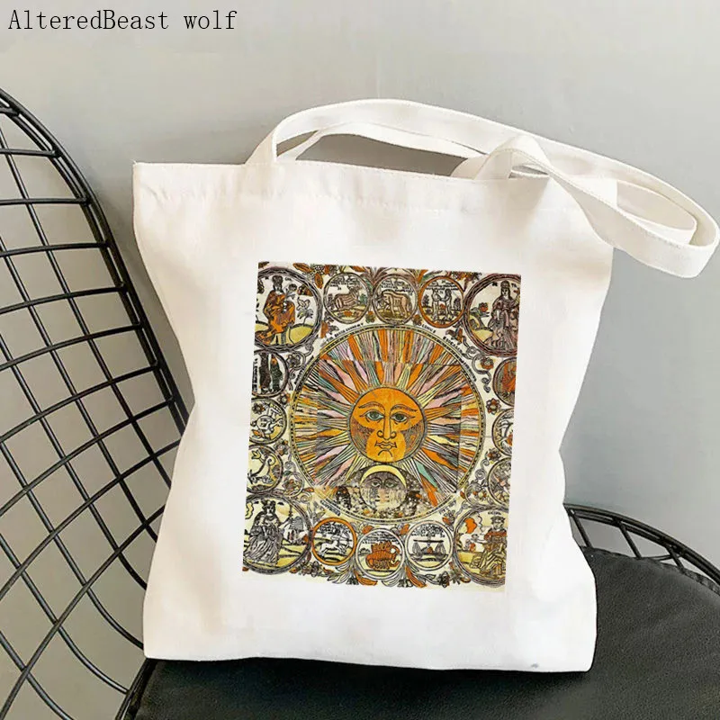 Women Shopper bag RBG Justice Tarot Printed Kawaii Bag Harajuku Shopping Canvas Shopper Bag girl handbag Tote Shoulder Lady Bag