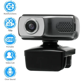 

USB Driver-Free Web Camera 360 Degree Rotation 720P HD Lens Webcam Built-In Noise Reduction Microphone 1MP Low-Light Gain Chip