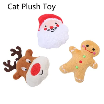

Christmas Teeth Grinding Catnip Toys Interactive Plush Cat Mint Dog Pet Kitten Chewing Toy Claws Thumb Bite Cat Puppy Plush Toys