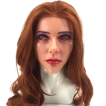 

Silicone Mask Soft Silicone Realistic Female Mask Handmade Face for Crossdresser Transgender Halloween Costumes