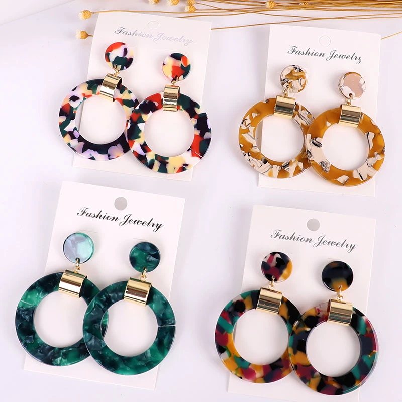 Серьги гвоздики handmadeCC акриловые серьги украшение для женщин 2019 богемное золото