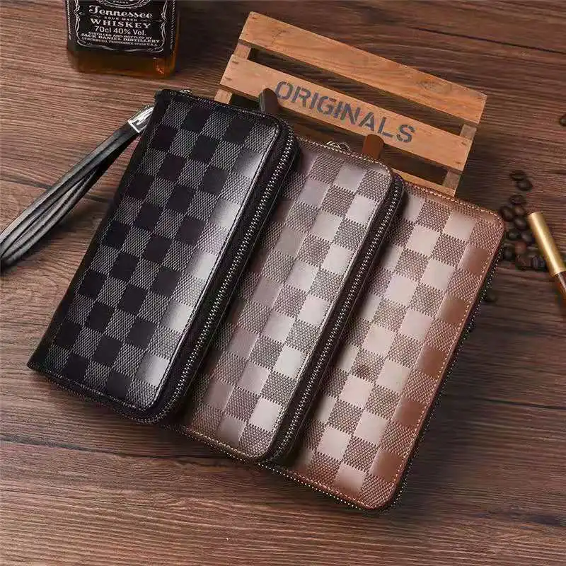 

Long Men Female Wallet Money Clip Wallet Multi-card Card ID Holders Package Purse Brand Leather Keychain Wallet Purse Packet
