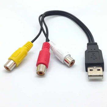 

USB Male To 3 Rca RGB Female Video AV A/V Converter Cables HDTV TV Television US