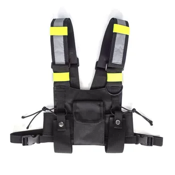 

Multi-functional Chest Rig Bag 600D Oxford Cloth Military Reflective Strip Vest Harness Front Pack Pouch Holster Vest Rig