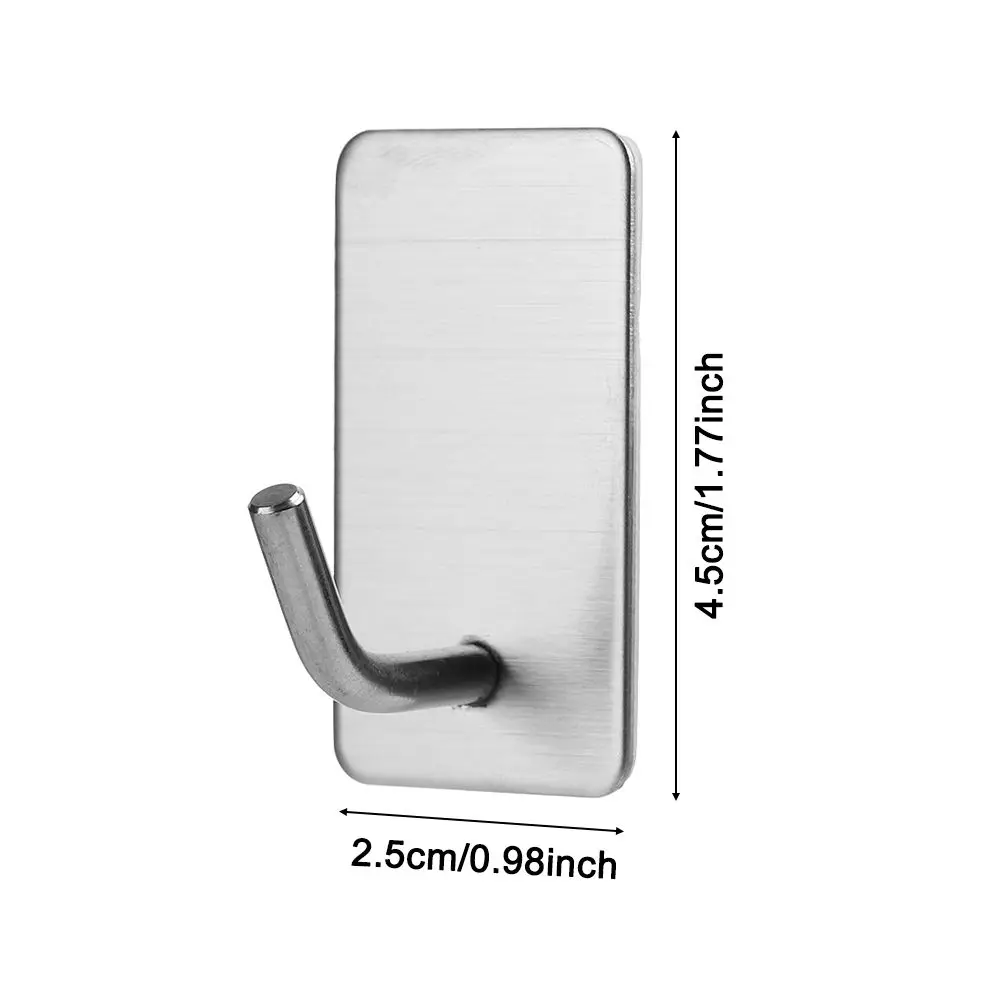 Stainless Steel Hook Adhesive Hooks Wall Hanger Wall Clothes Hook Kitchen Hook Towel Hook Self Adhesive Sticky Kitchen Home Bathroom Key Bag Hanger Storage Hanging Holder Waterproof Towel Rack