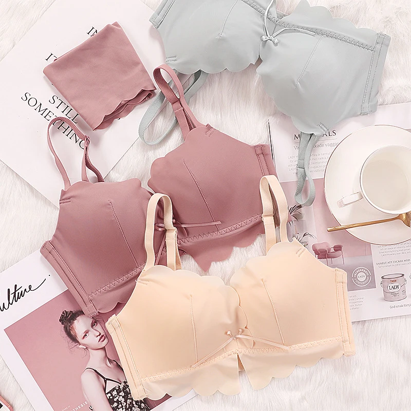 

DERUILADY Comfortable Seamless Bras For Women Simple Solid Color Wireless Bralette Adjustable Push Up Bra Sexy Lingerie C Cup