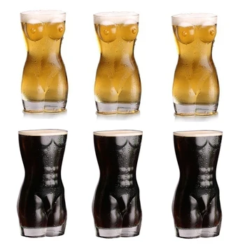 

Set of 6-couple 700ml Crystal Lady and Man Body Shape Glass Cup Beer mug